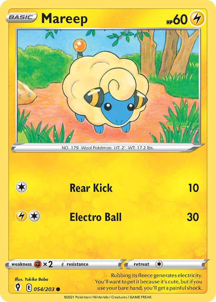 2021 Pokemon Trading Card Game Evolving Skies Price List 054 Mareep