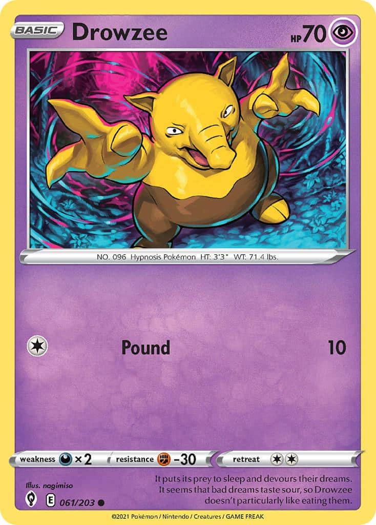 2021 Pokemon Trading Card Game Evolving Skies Price List 061 Drowzee