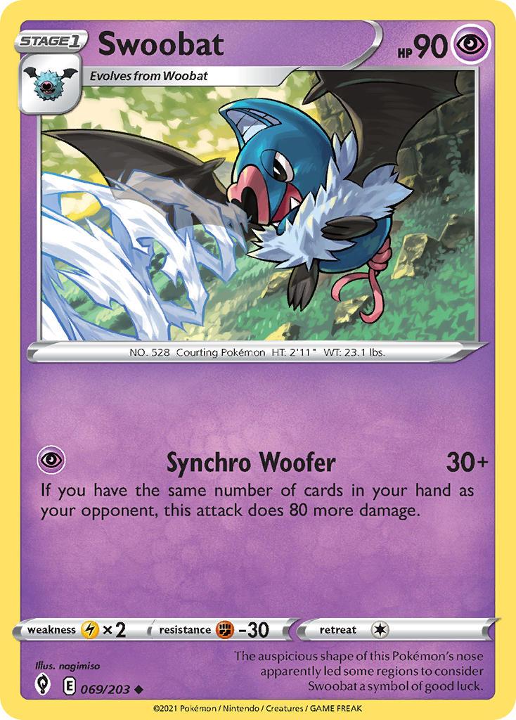 2021 Pokemon Trading Card Game Evolving Skies Price List 069 Swoobat