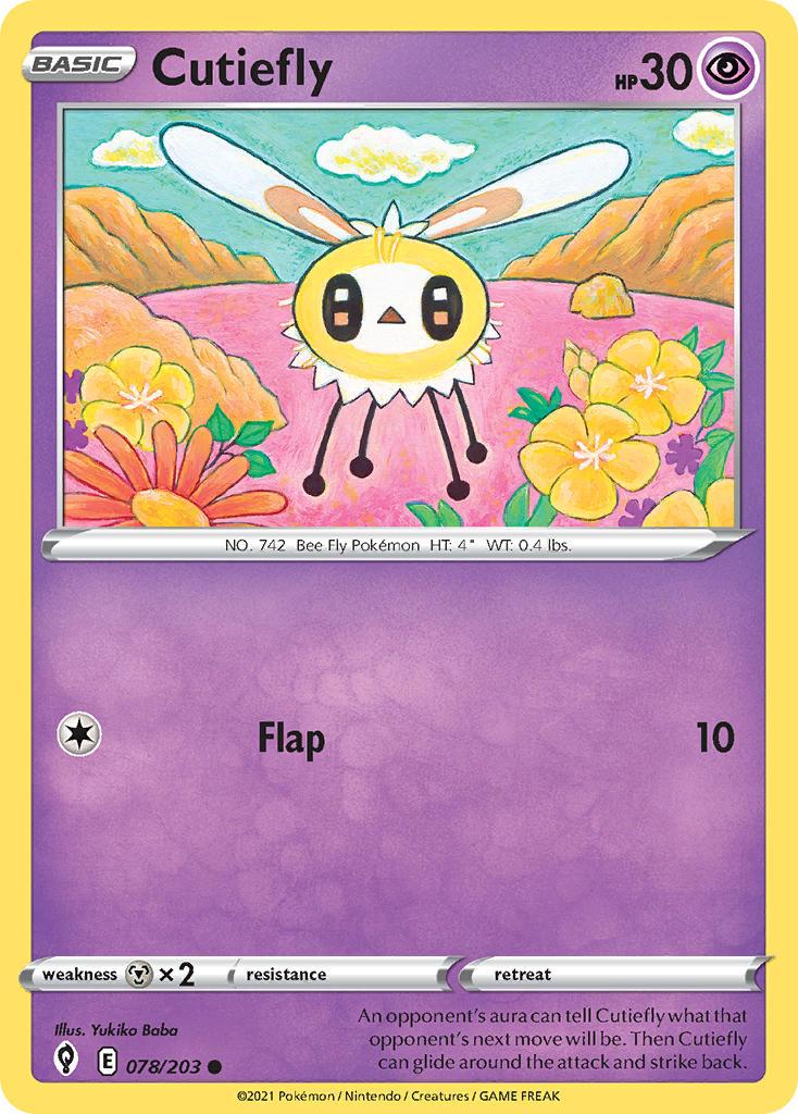 2021 Pokemon Trading Card Game Evolving Skies Price List 078 Cutiefly