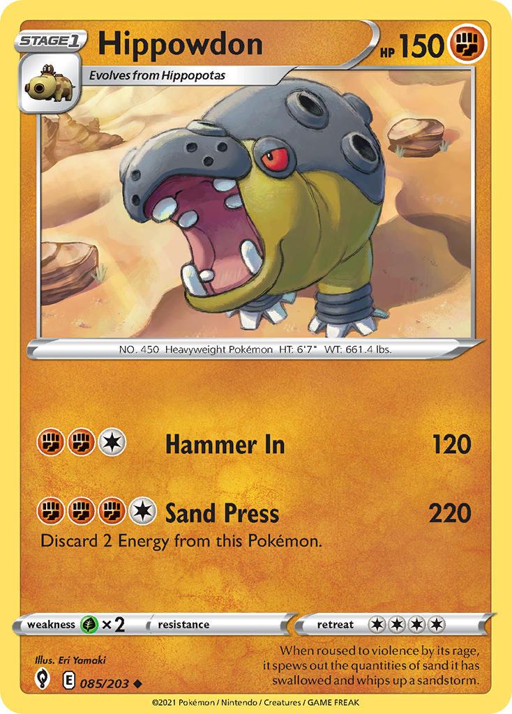 2021 Pokemon Trading Card Game Evolving Skies Price List 085 Hippowdon