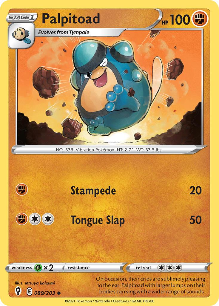 2021 Pokemon Trading Card Game Evolving Skies Price List 089 Palpitoad