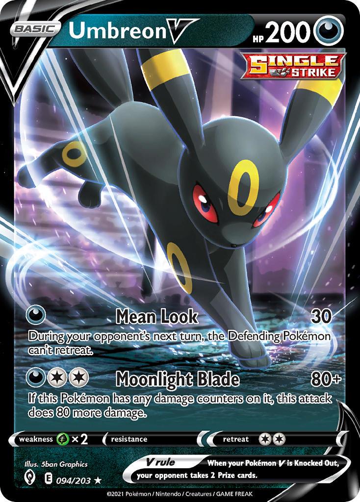 2021 Pokemon Trading Card Game Evolving Skies Price List 094 Umbreon V