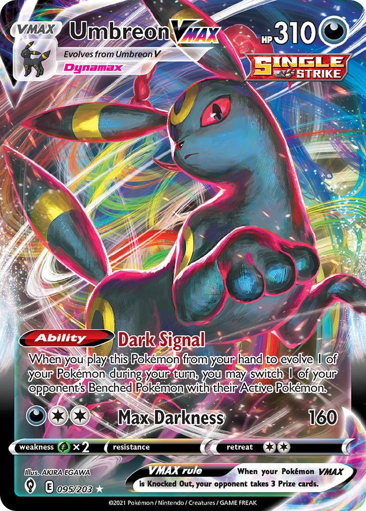 2021 Pokemon Trading Card Game Evolving Skies Price List 095 Umbreon VMAX