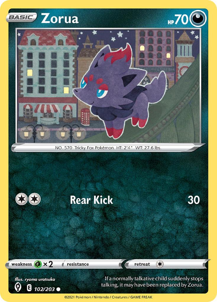 2021 Pokemon Trading Card Game Evolving Skies Price List 102 Zorua