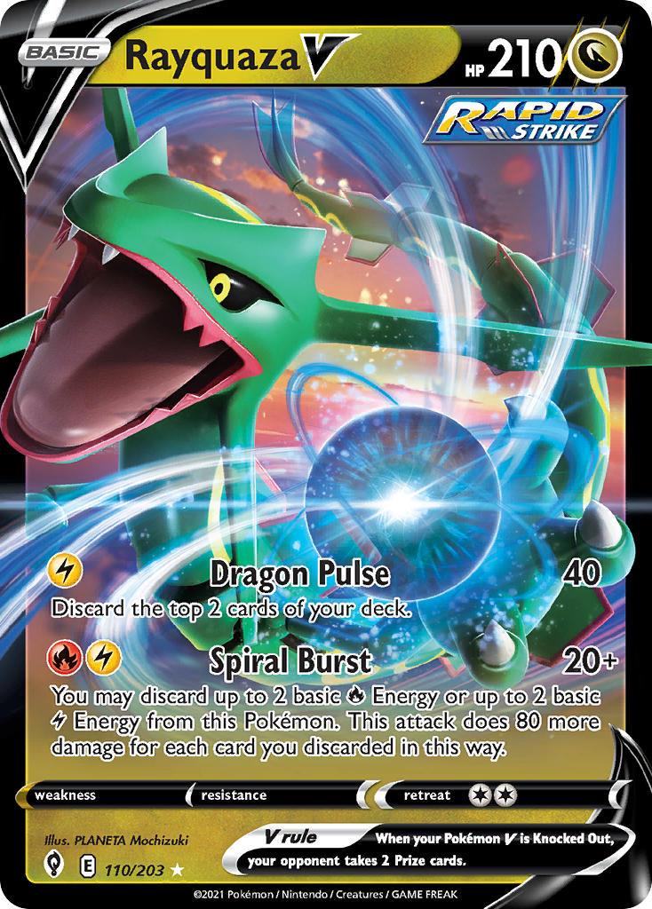 2021 Pokemon Trading Card Game Evolving Skies Price List 110 Rayquaza V