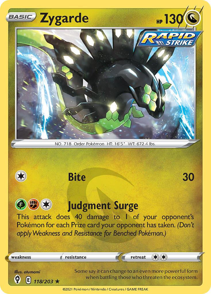 2021 Pokemon Trading Card Game Evolving Skies Price List 118 Zygarde