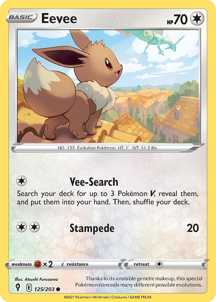 2021 Pokemon Trading Card Game Evolving Skies Price List 125 Eevee