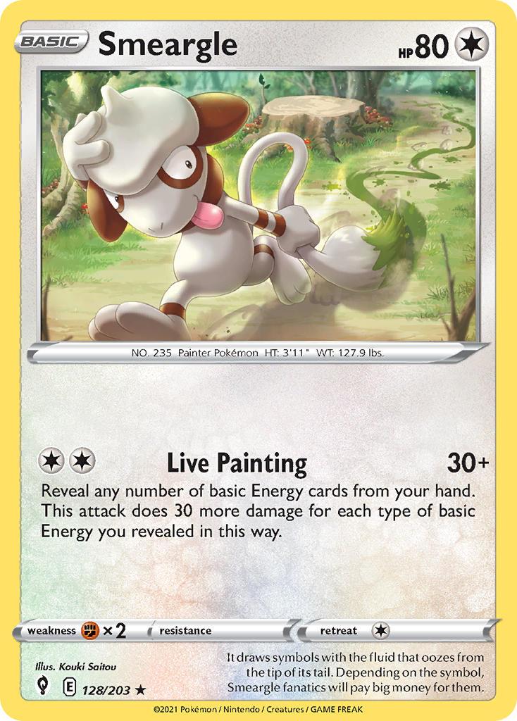 2021 Pokemon Trading Card Game Evolving Skies Price List 128 Smeargle