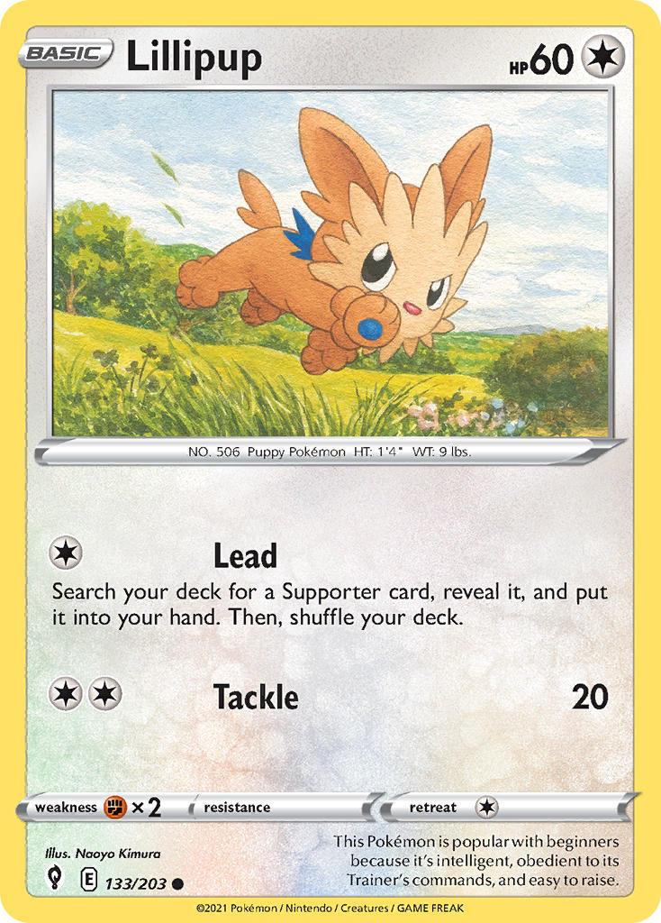 2021 Pokemon Trading Card Game Evolving Skies Price List 133 Lillipup