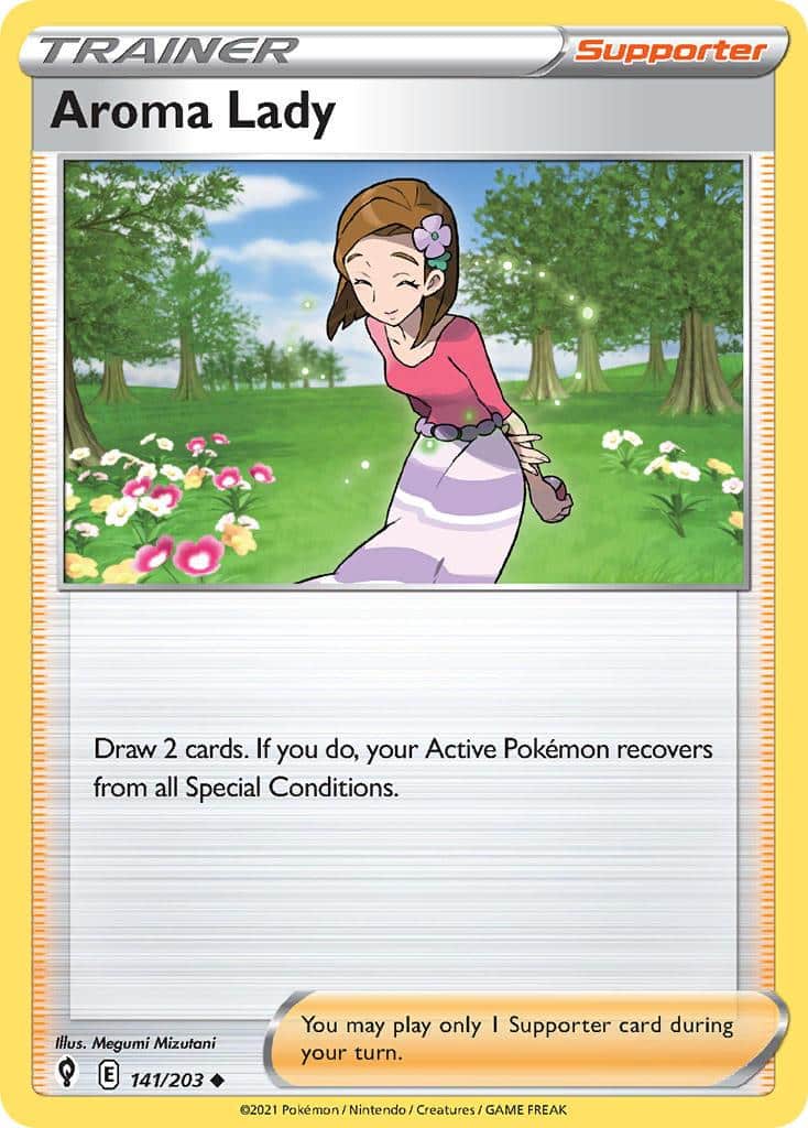 2021 Pokemon Trading Card Game Evolving Skies Price List 141 Aroma Lady