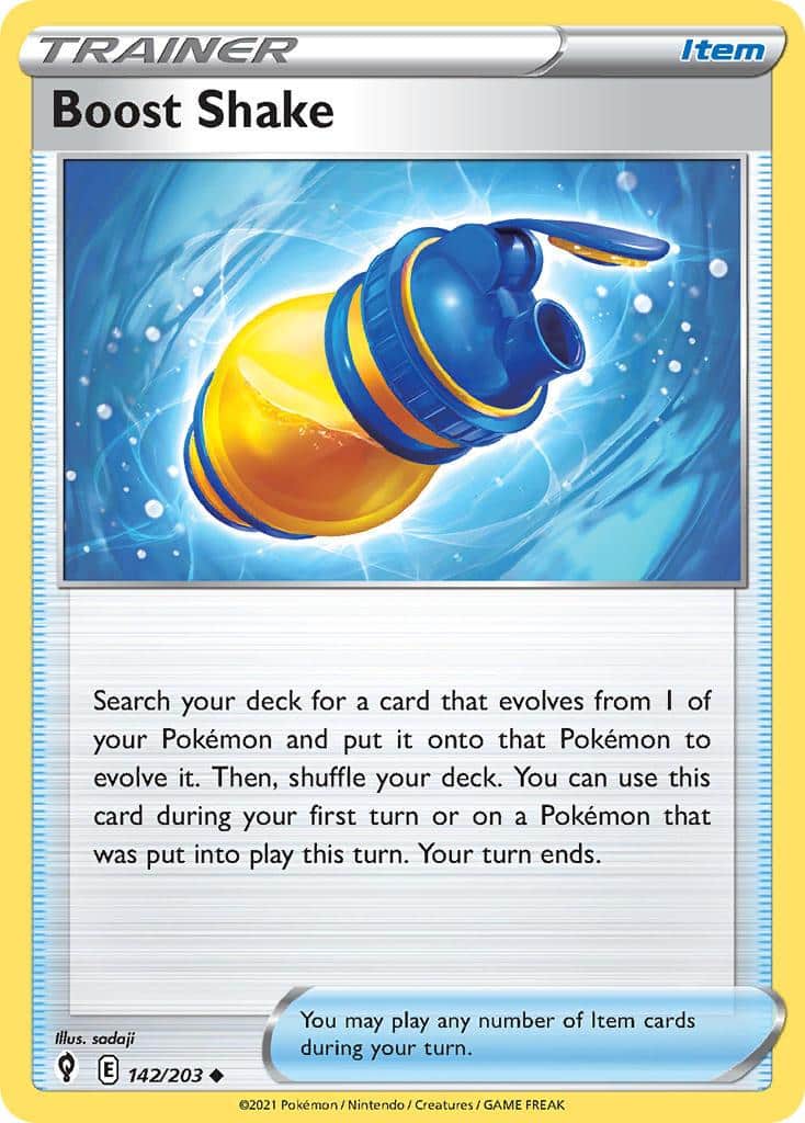 2021 Pokemon Trading Card Game Evolving Skies Price List 142 Boost Shake