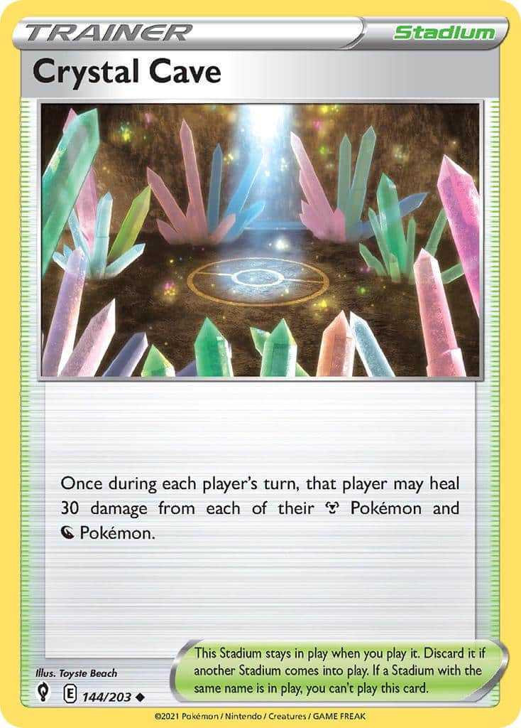 2021 Pokemon Trading Card Game Evolving Skies Price List 144 Crystal Cave