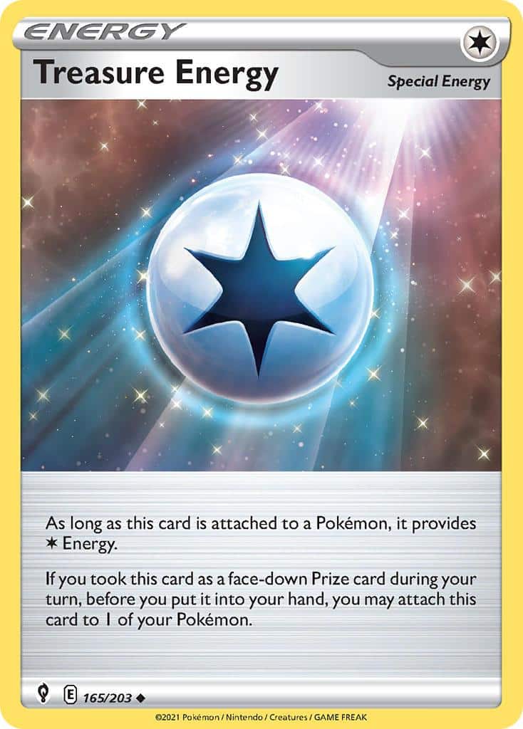 2021 Pokemon Trading Card Game Evolving Skies Price List 165 Treasure Energy