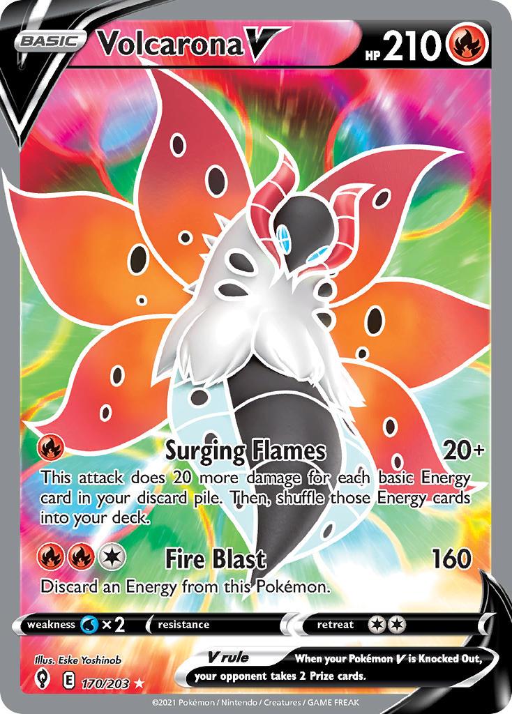 2021 Pokemon Trading Card Game Evolving Skies Price List 170 Volcarona V