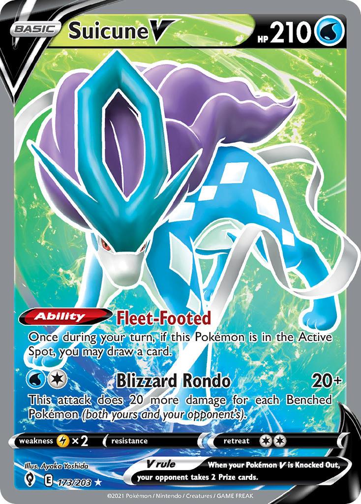 2021 Pokemon Trading Card Game Evolving Skies Price List 173 Suicune V