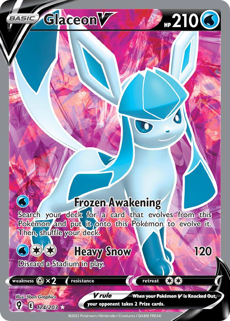 2021 Pokemon Trading Card Game Evolving Skies Price List 174 Glaceon V