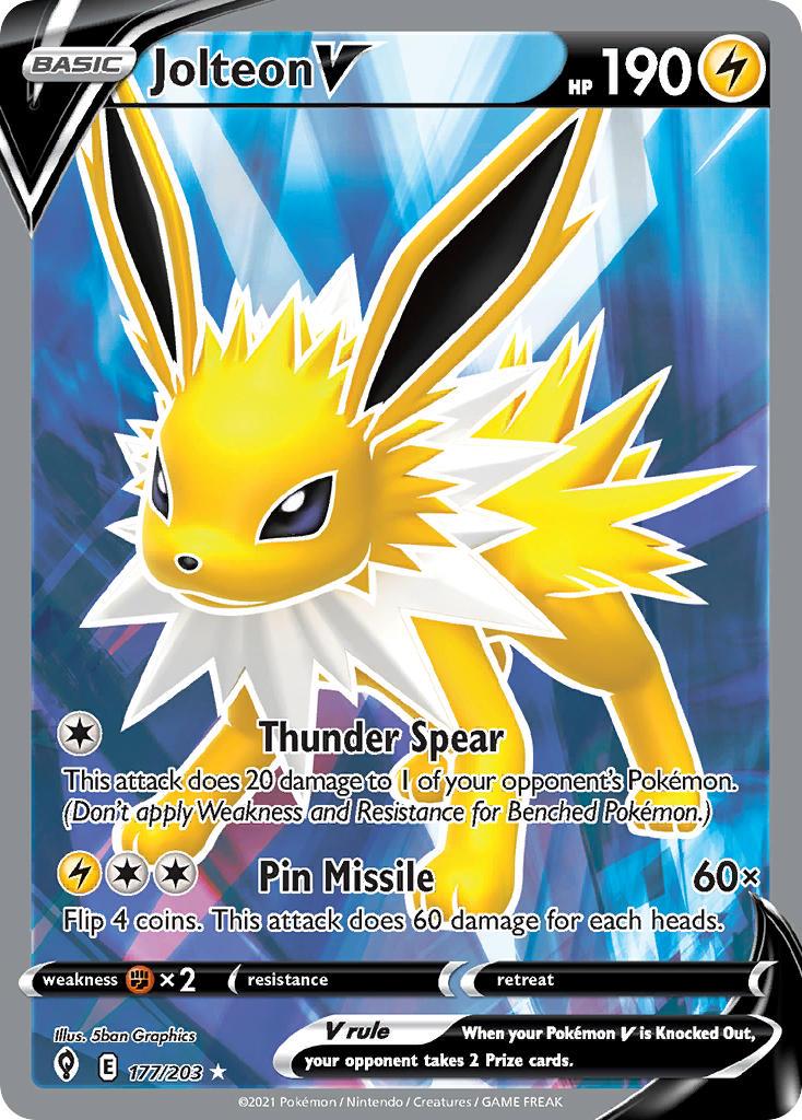 2021 Pokemon Trading Card Game Evolving Skies Price List 177 Jolteon V