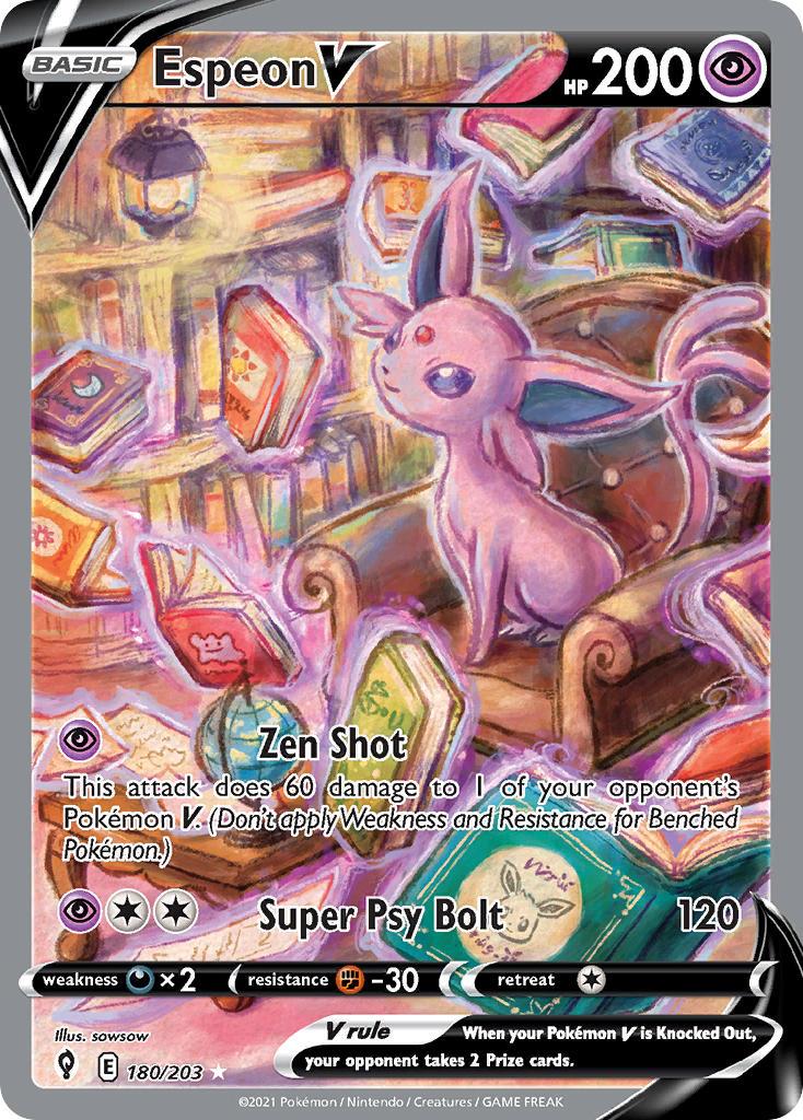 2021 Pokemon Trading Card Game Evolving Skies Price List 180 Espeon V