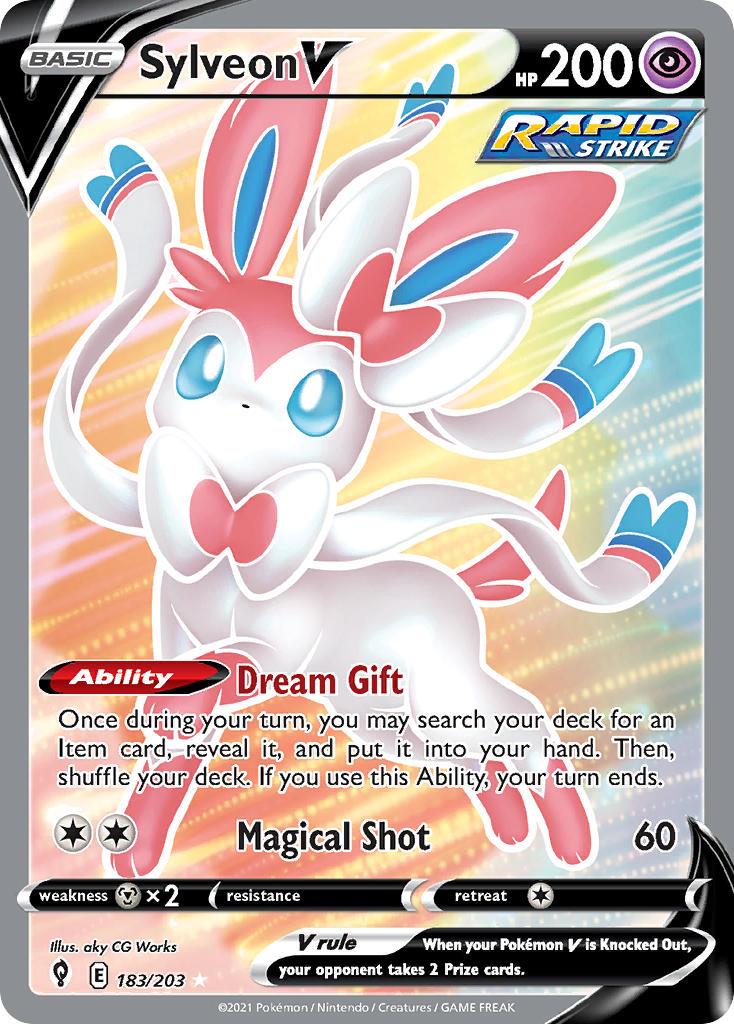 2021 Pokemon Trading Card Game Evolving Skies Price List 183 Sylveon V