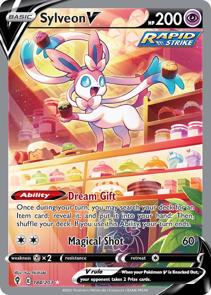 2021 Pokemon Trading Card Game Evolving Skies Price List 184 Sylveon V