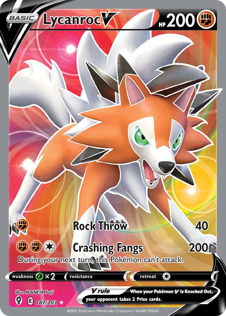 2021 Pokemon Trading Card Game Evolving Skies Price List 187 Lycanroc V