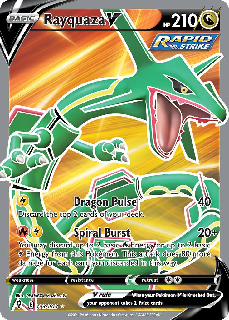 2021 Pokemon Trading Card Game Evolving Skies Price List 193 Rayquaza V