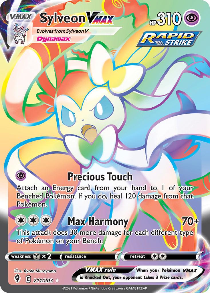 2021 Pokemon Trading Card Game Evolving Skies Price List 211 Sylveon VMAX