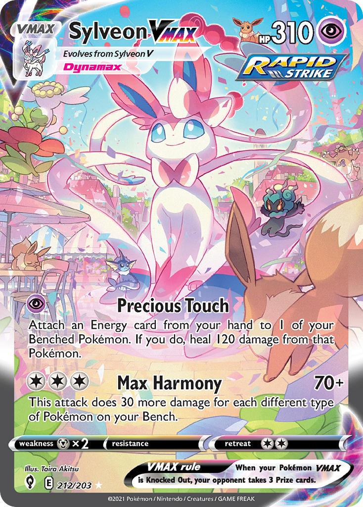 2021 Pokemon Trading Card Game Evolving Skies Price List 212 Sylveon VMAX