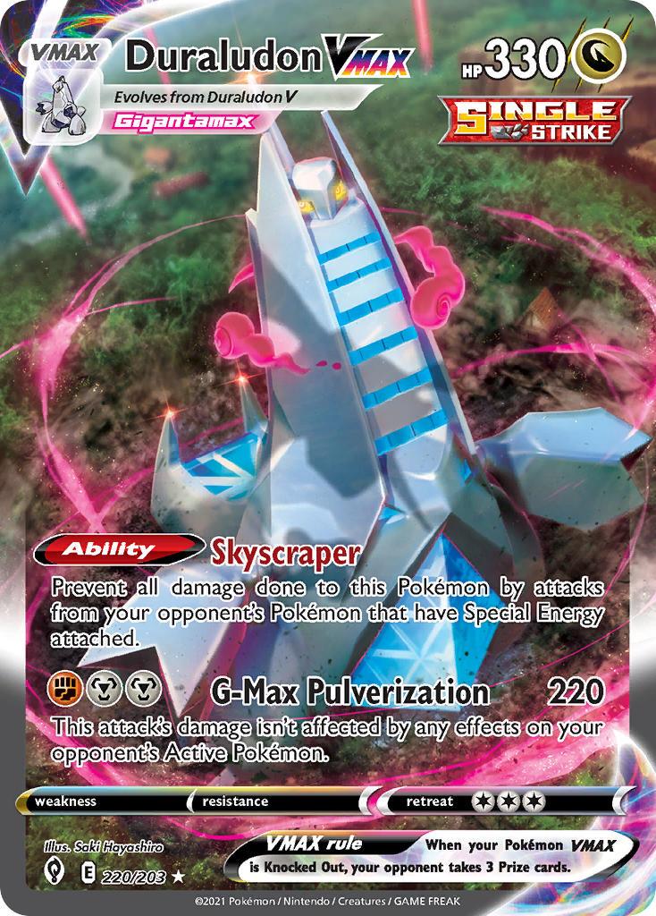 2021 Pokemon Trading Card Game Evolving Skies Price List 220 Duraludon VMAX