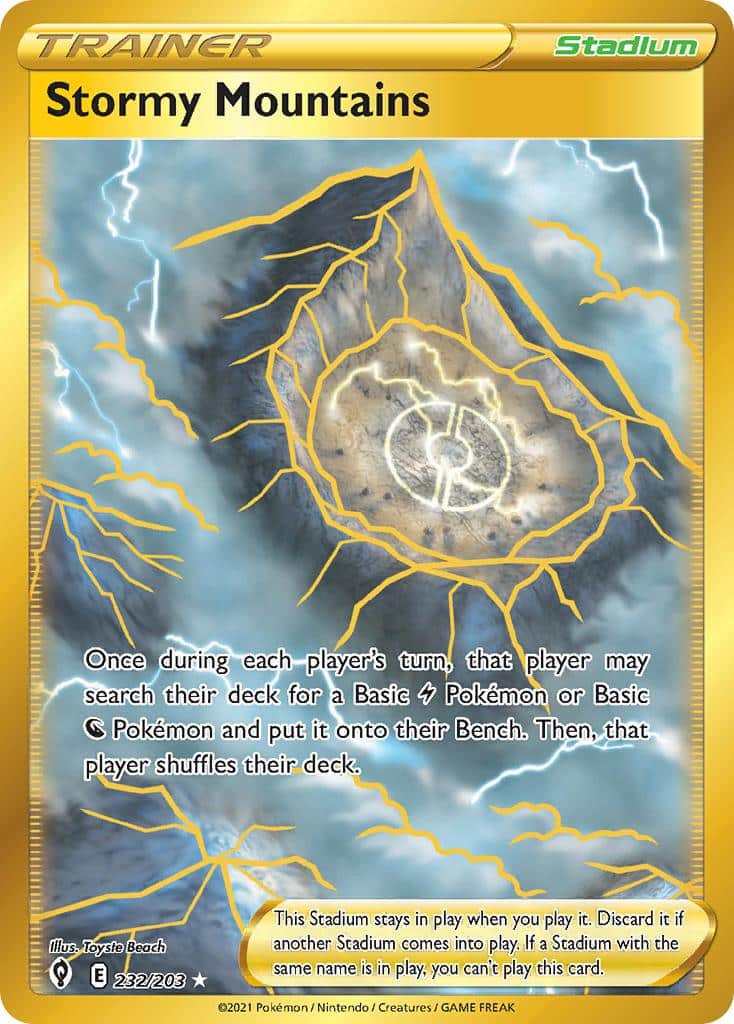 2021 Pokemon Trading Card Game Evolving Skies Price List 232 Stormy Mountains