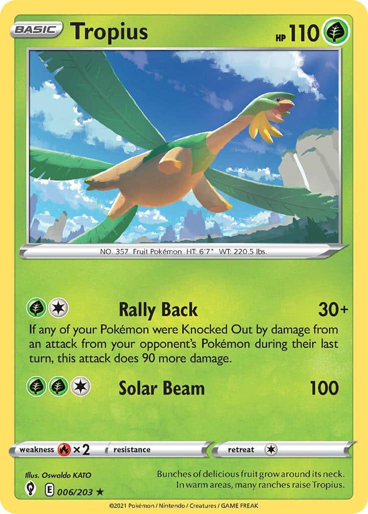 2021 Pokemon Trading Card Game Evolving Skies Set List 006 Tropius