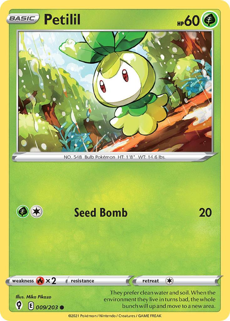 2021 Pokemon Trading Card Game Evolving Skies Set List 009 Petilil