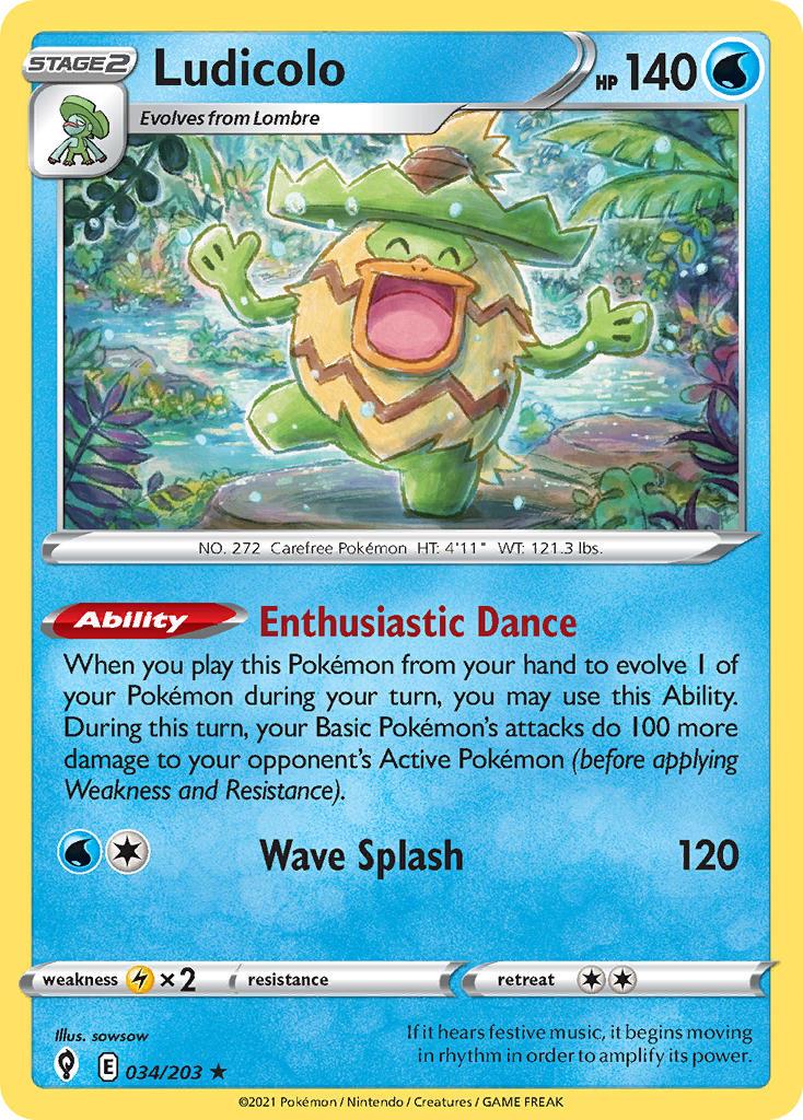 2021 Pokemon Trading Card Game Evolving Skies Set List 034 Ludicolo