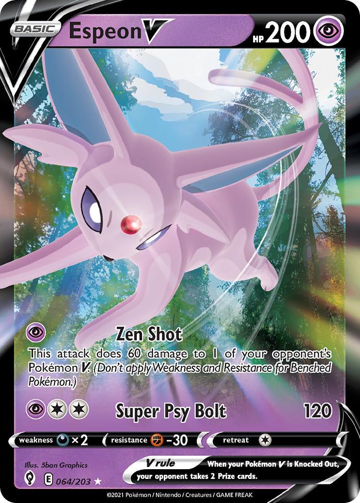 2021 Pokemon Trading Card Game Evolving Skies Set List 064 Espeon V