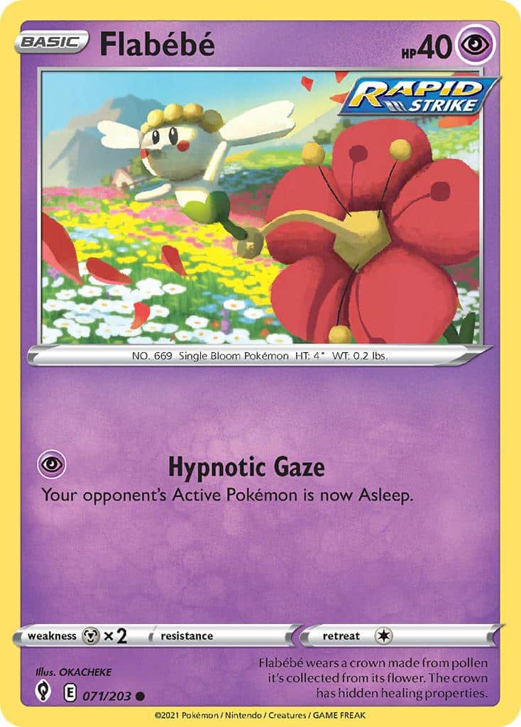 2021 Pokemon Trading Card Game Evolving Skies Set List 071 Flabebe