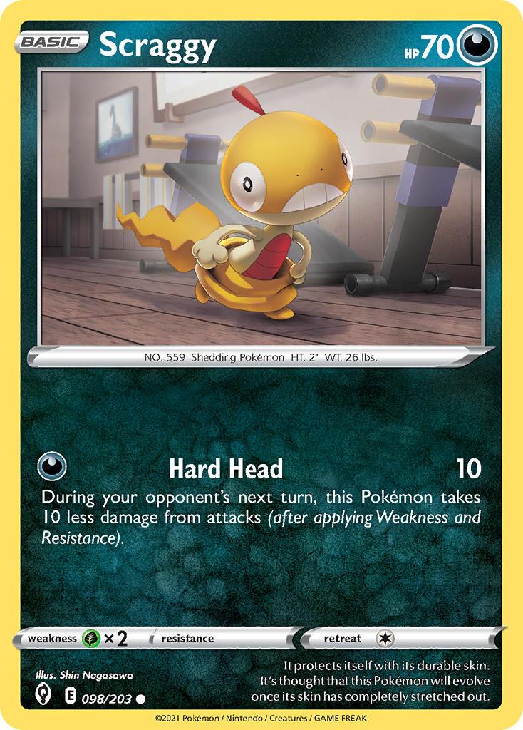2021 Pokemon Trading Card Game Evolving Skies Set List 098 Scraggy