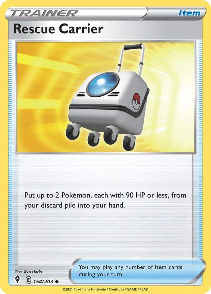 2021 Pokemon Trading Card Game Evolving Skies Set List 154 Rescue Carrier