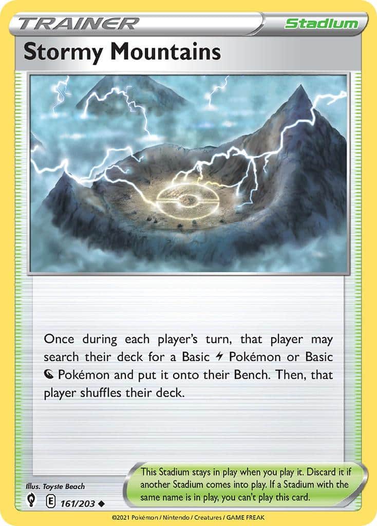 2021 Pokemon Trading Card Game Evolving Skies Set List 161 Stormy Mountains