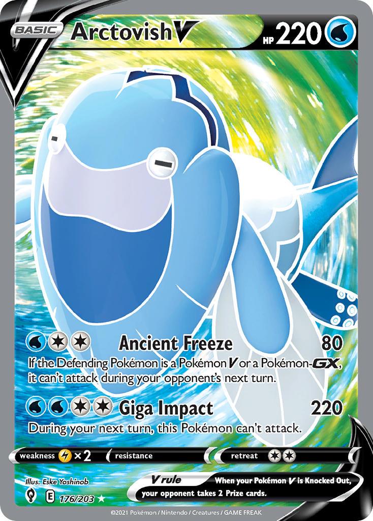 2021 Pokemon Trading Card Game Evolving Skies Set List 176 Arctovish V