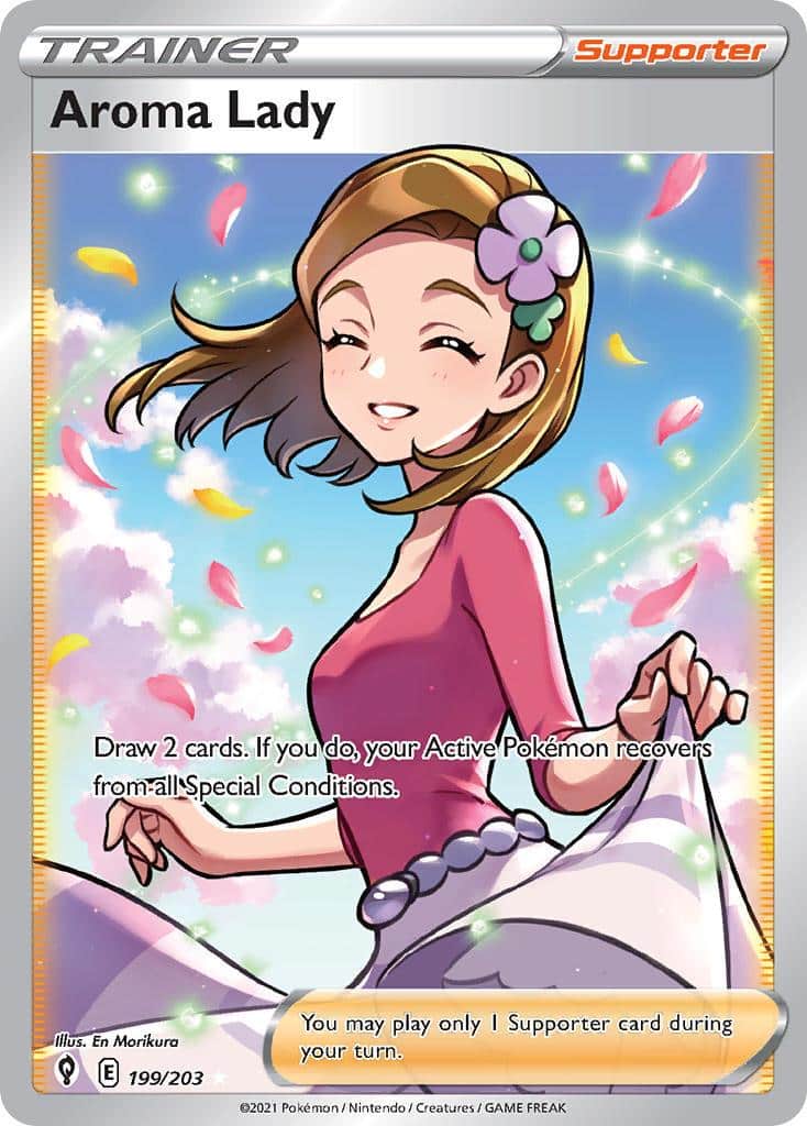 2021 Pokemon Trading Card Game Evolving Skies Set List 199 Aroma Lady