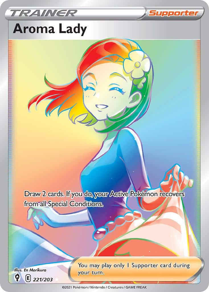 2021 Pokemon Trading Card Game Evolving Skies Set List 221 Aroma Lady