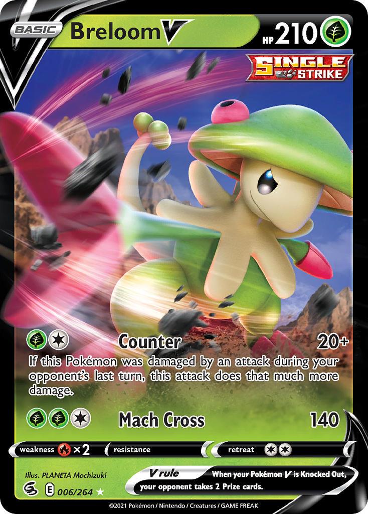 2021 Pokemon Trading Card Game Fusion Strike Price List 006 Breloom V