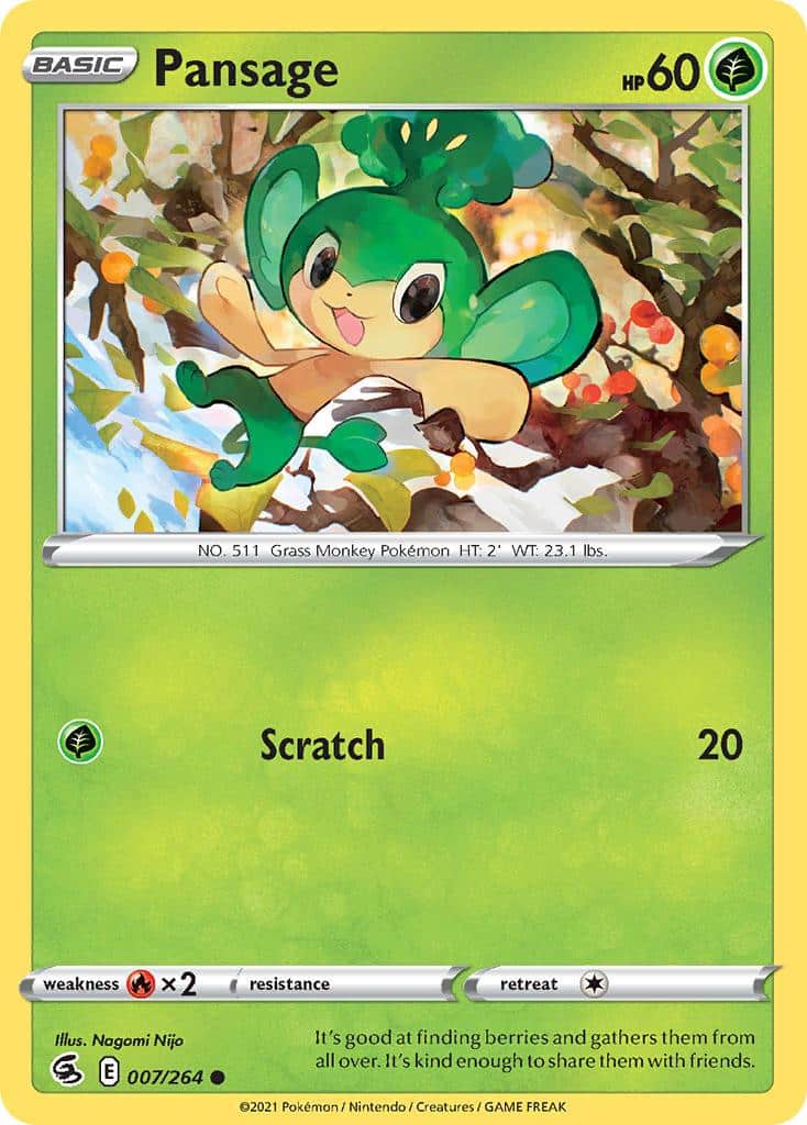 2021 Pokemon Trading Card Game Fusion Strike Price List 007 Pansage