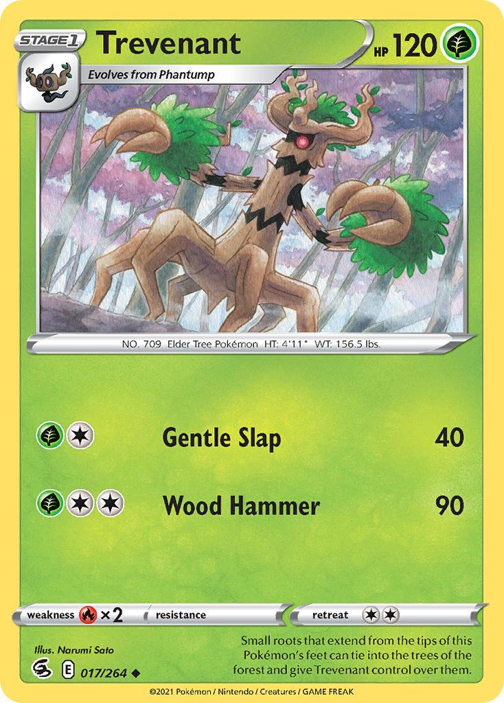 2021 Pokemon Trading Card Game Fusion Strike Price List 017 Trevenant