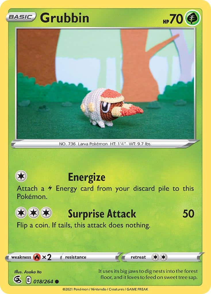 2021 Pokemon Trading Card Game Fusion Strike Price List 018 Grubbin