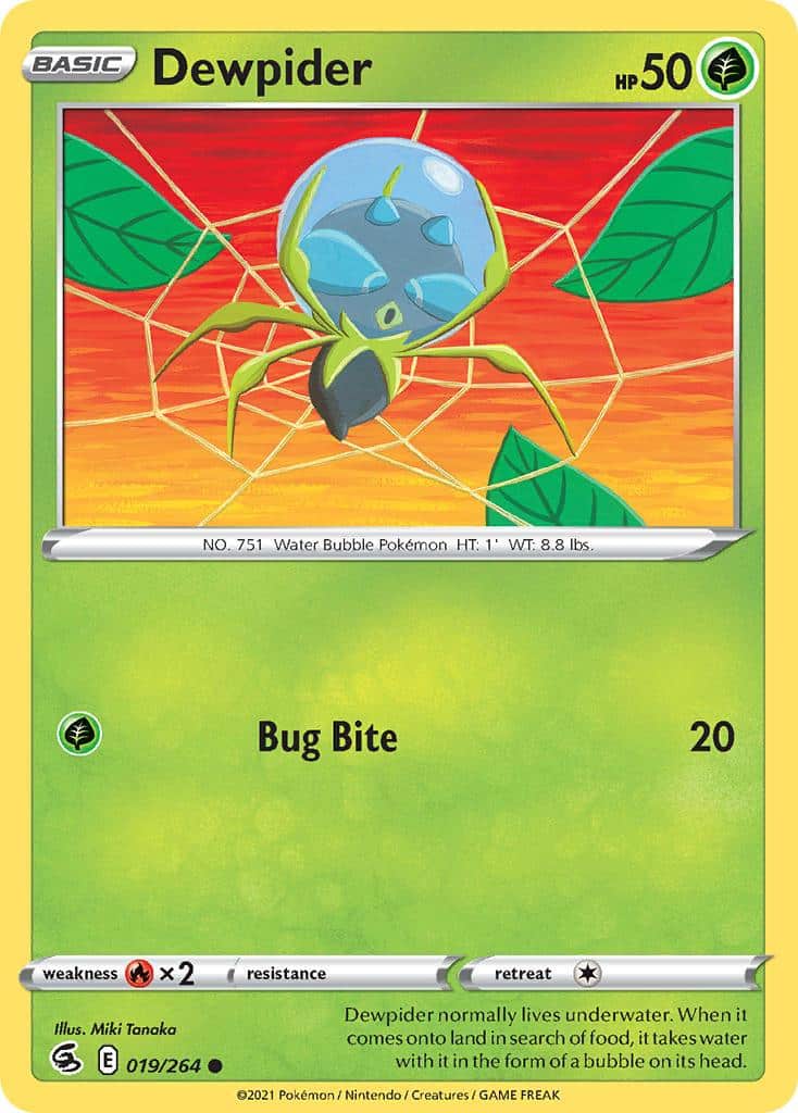 2021 Pokemon Trading Card Game Fusion Strike Price List 019 Dewpider