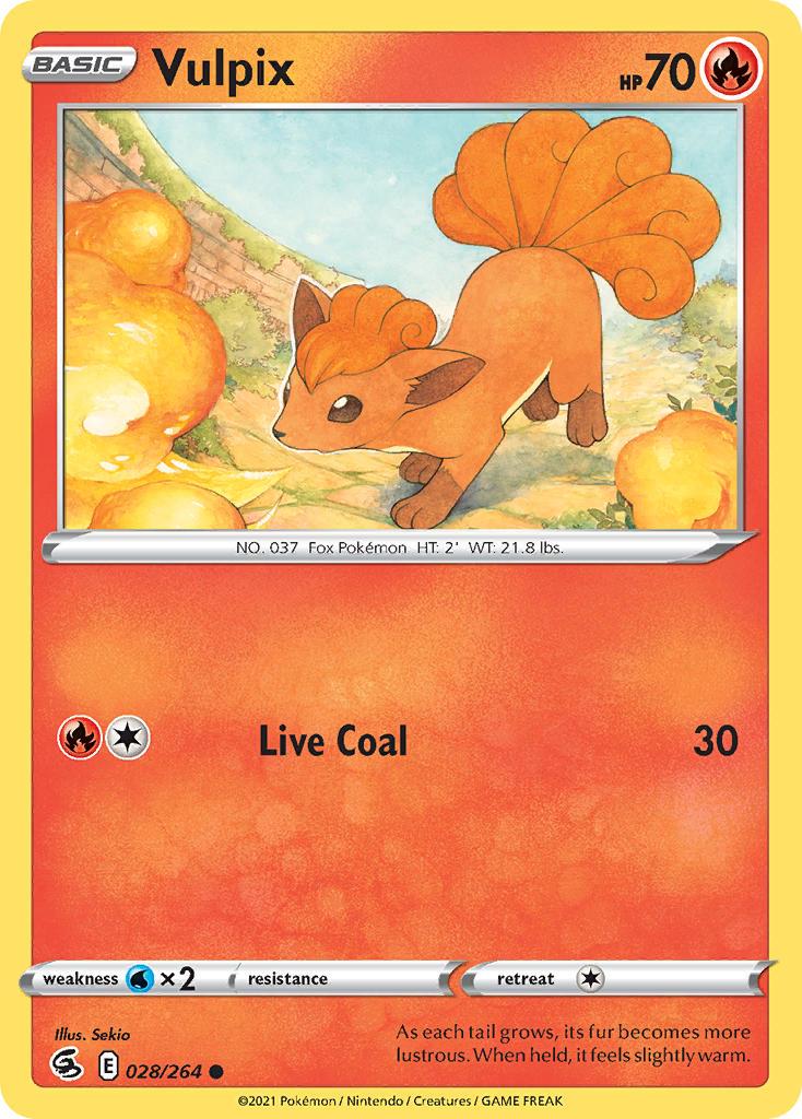 2021 Pokemon Trading Card Game Fusion Strike Price List 028 Vulpix