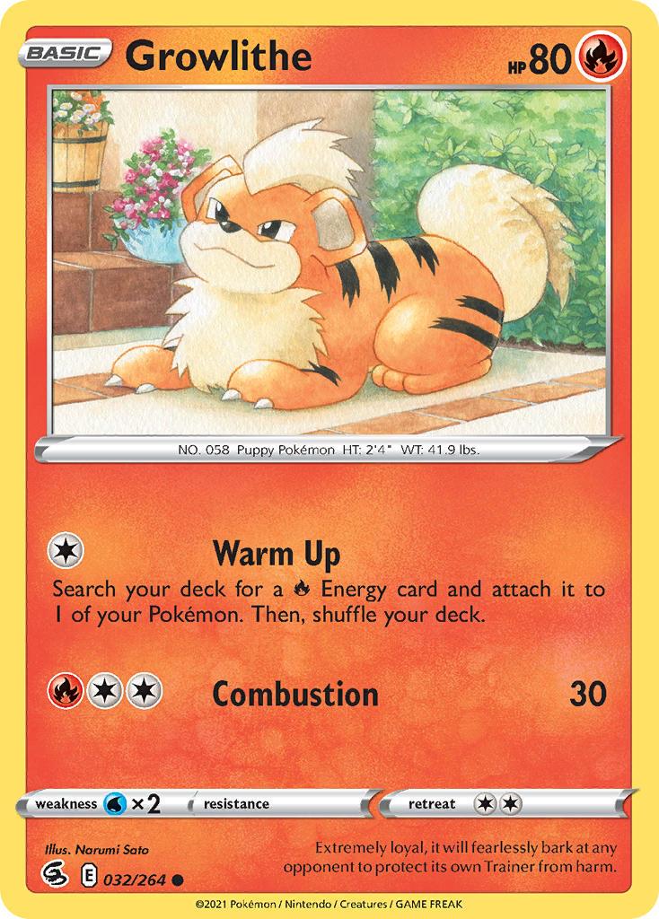 2021 Pokemon Trading Card Game Fusion Strike Price List 032 Growlithe