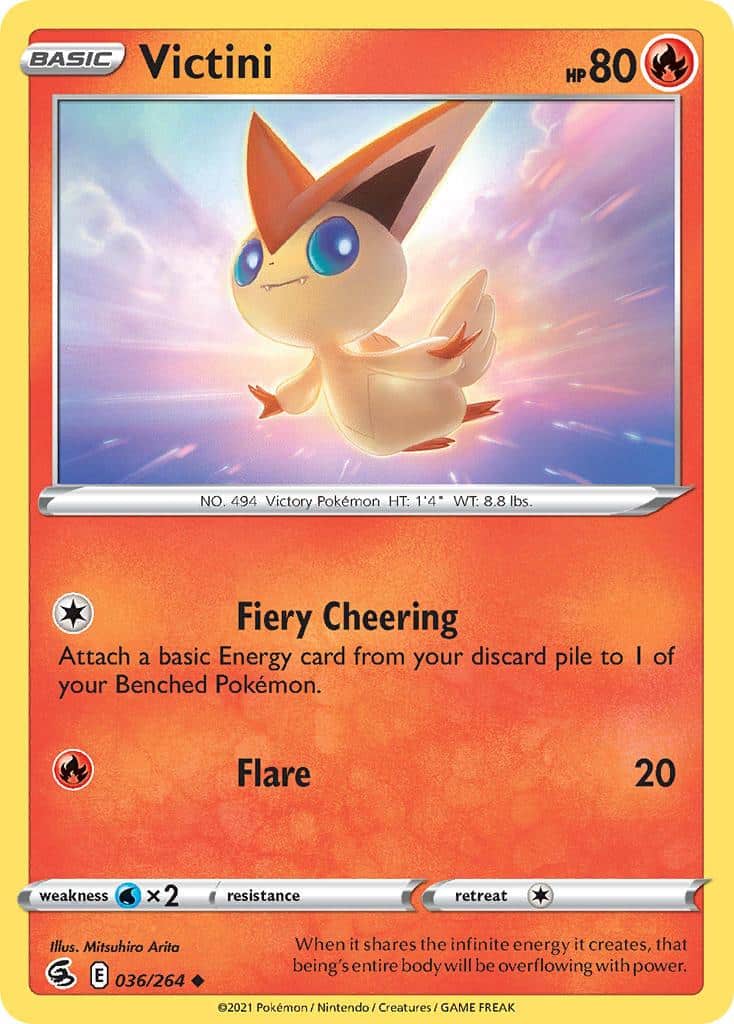 2021 Pokemon Trading Card Game Fusion Strike Price List 036 Victini